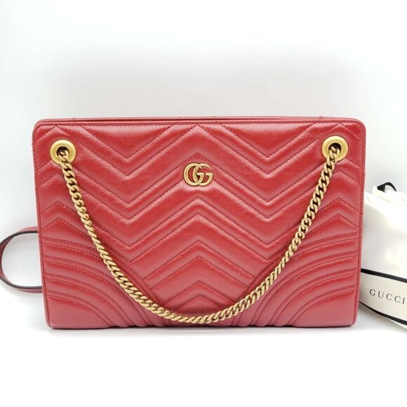 100% Authentic Gucci GG Marmont Quilted Clutch Shoulder Bag - Picture 1 of 13